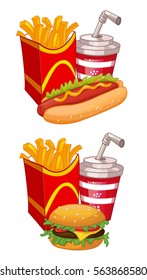 fast food cartoon vector illustration