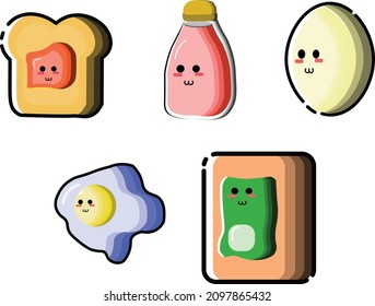 fast food character with cute color