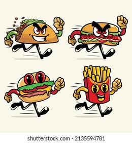 Fast food character illustration collection