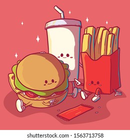 Fast food character vector illustration. Food, healthy, diet design concept