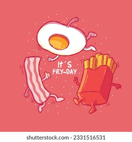 Fast Food characters falling vector illustration. Food, unhealthy, lifestyle design concept.