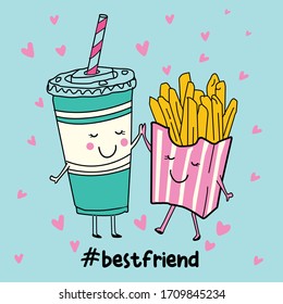 Fast food characters friendship. Funny character