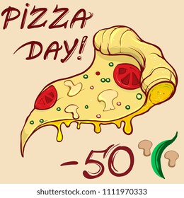 Fast food characters. Pizza. Pizza Time. Street Food. Modern flat style thin line 
