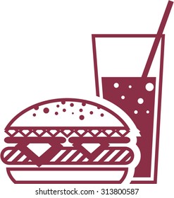 Fast Food Cheeseburger and Drink