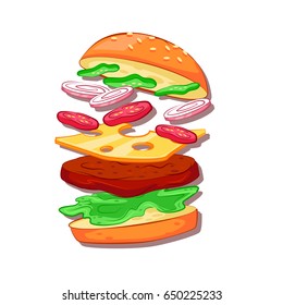 Fast food Cheeseburger icon design. Vector illustration