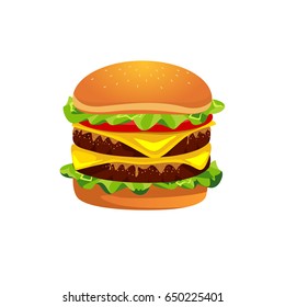 Fast food Cheeseburger icon design. Vector illustration