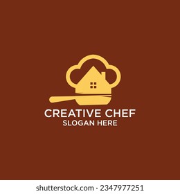 Fast food chef home logo restaurant chef logo design concept Food Restaurant vector