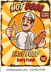 fast food chef retro banner