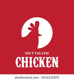 Fast food chicken logo with a combination of red and white