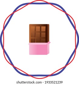 fast food, chocolate bar. vector image with white background