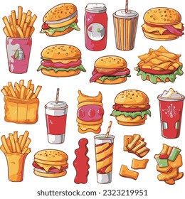fast food collection cool colors