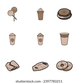 Fast food collection with different products and drinks vector
