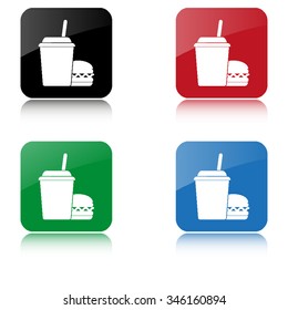 fast food  - color vector icon  with shadow