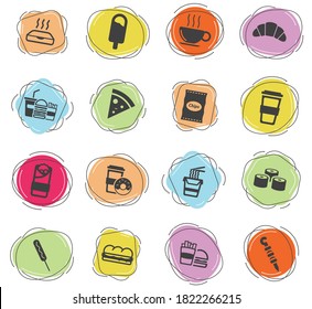 Fast food color vector icons for web and user interface