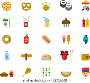 FAST FOOD colored flat icons