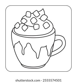 Fast food coloring page hand made illustration 