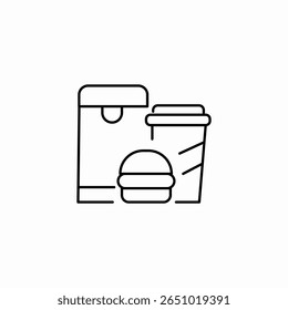 fast food combo icon sign vector