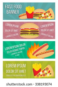 Fast food concept banners in flat style