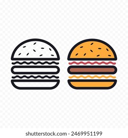 Fast food concept. Classic burger symbol.