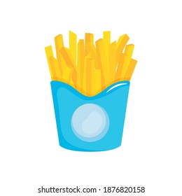 fast food concept, french fries box icon over white background, colorful design, vector illustration
