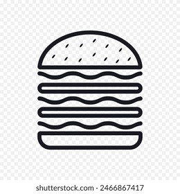 Fast food concept. Hamburger, cheeseburger symbol.