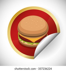 Fast food concept with hamburger design, vector illustration 10 eps graphic