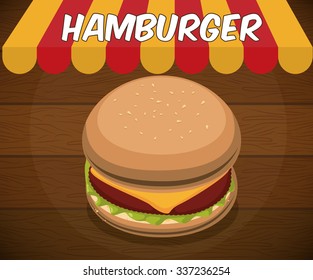 Fast food concept with hamburger design, vector illustration 10 eps graphic