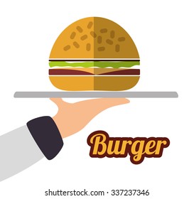 Fast food concept with hamburger design, vector illustration 10 eps graphic