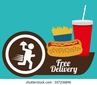 Fast food concept with hot dog design, vector illustration 10 eps graphic