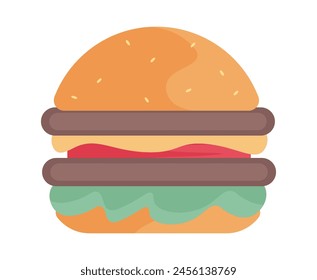 Fast Food concept, isolated on transparent background, flat design vector illustration, for graphic and web design
