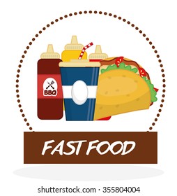 Fast food concept with menu icons design, vector illustration 10 eps graphic.
