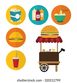 Fast Food concept and menu options design, vector illustration 10 eps graphic.