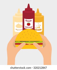 Fast Food concept and menu options design, vector illustration 10 eps graphic.