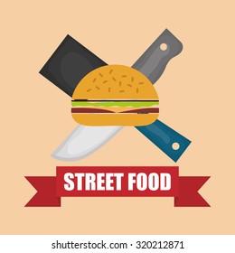 Fast Food concept and menu options design, vector illustration 10 eps graphic.