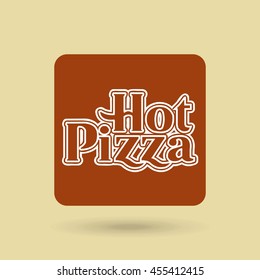 Fast food concept represented by pizza icon inside frame design. Colorfull and vintage illustration. 