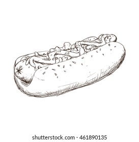 Fast food concept represented by hot dog icon. Isolated and flat illustration