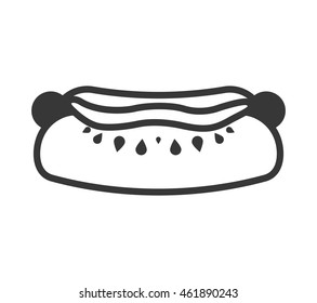Fast food concept represented by hot dog icon. Isolated and flat illustration