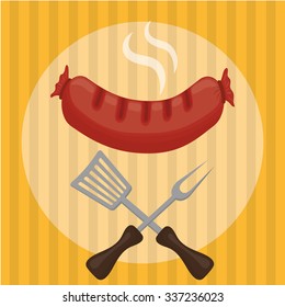 Fast food concept with sausage design, vector illustration 10 eps graphic