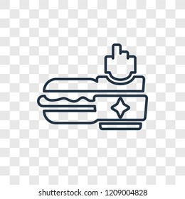 Fast food concept vector linear icon isolated on transparent background, Fast food concept transparency concept in outline style
