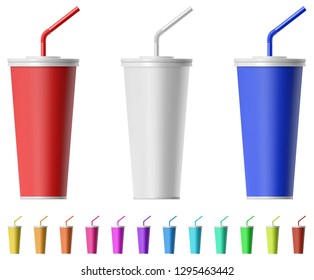 Fast food cup with straw