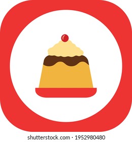 fast food, cupcake with cream or cake. vector image with white and red background