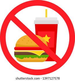 Fast food danger label. Vector illustration.