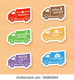 Fast food delivery car labels