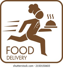 Fast food delivery chef icon. Fast delivery food icon. Food Delivery Catering Fast Food Logo Vector Icon
