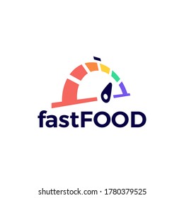 fast food delivery dial gauge logo vector icon illustration