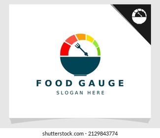 fast food delivery dial gauge logo vector icon illustration