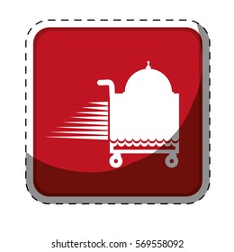 fast food delivery emblem icon, vector illustration image