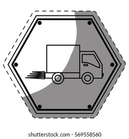 fast food delivery emblem icon, vector illustration image
