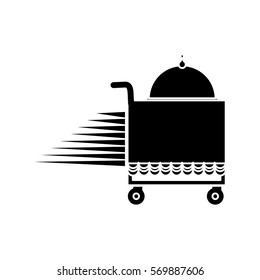 fast food delivery emblem icon, vector illustration image