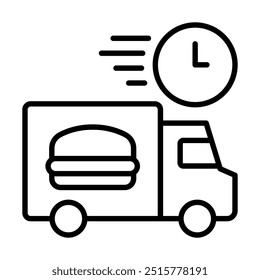 Fast Food Delivery icon line vector illustration